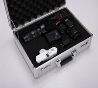 Mallette de protection rigide en aluminium pour appareil photo avec inserts en mousse