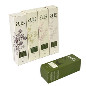 Caja de Cartulina Blanca con Lámina Dorada Personalizada de Fábrica, Empaque de Cartulina de Lujo para Productos de Cuidado del Cabello y Belleza - Product Image 1