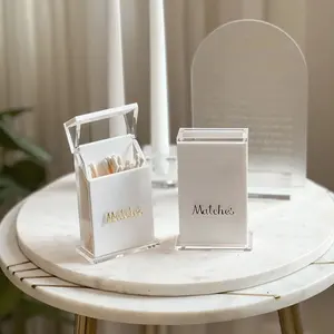 Caixa de acrílico Lucite personalizada direto da fábrica, suporte de fósforos para loja Judaica item luxuoso à prova d'água com logotipo em tela de seda