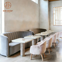 Table et banquette de restaurant en marbre pour café, mobilier de siège pour café