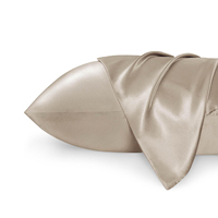Lot de 2 taies d'oreiller modernes en satin de soie, motif uni tissé, fermeture enveloppe, pour le soin des cheveux et de la peau, cadeau pour la maison, femmes et hommes