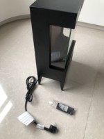 Décor de cheminée Cheminées électriques à flamme réaliste à 3 côtés avec protection contre la surchauffe et le basculement