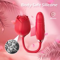 Liebe Ei Stretching Schub Saug Doppels timulator Weiblicher Vibrator G-Punkt Rote Rose Saugen Klitoris Vibrator Für Frau