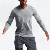 Dropship Fitness Kleidung Kunden Langarm T Shirt Männer Sportswear Laufen Outdoor T-shirt Großhandel Workout Kleidung