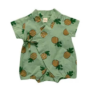 Washing Machine Wholesale Organic Custom Design Baby Clothes Romper With Printing Fruit