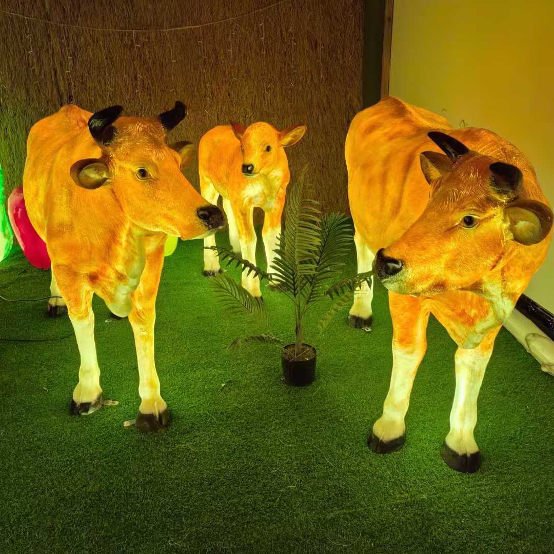 3d Fiberglass Led Cow-shaped Light Suitable For Outdoor Garden Decoration Park Landscape Lighting And Courtyard Decoration