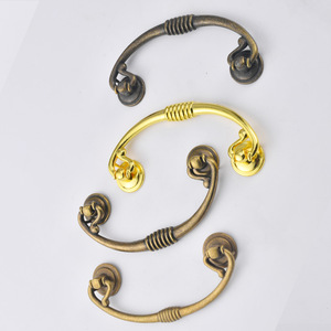 Chinese Style Antique Bronze Zinc Alloy Cabinet Ring Handle Set 96mm Hole Spacing Durable Furniture Hardware - Product Image 1