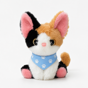 Gato de Peluche Personalizable con Diseño de Bandana, Agrega tu Logotipo, Adorable Muñeco de Gatito, Compañero para Escritorio y Cama - Product Image 2