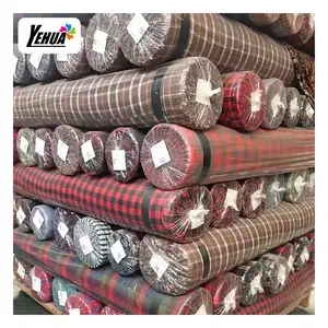 Lot de stock de <span class=keywords><strong>tissu</strong></span> de chemise à carreaux 100 % coton teint en fil de haute qualité, fabriqué en Chine, <span class=keywords><strong>fournisseur</strong></span> à Keqiao - Product Image 1