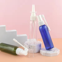 Emballage de liquide cosmétique bleu vert 60ml vaporisateur vertical vaporisateur de nez d'éléphant flacon pulvérisateur de nez en plastique PET