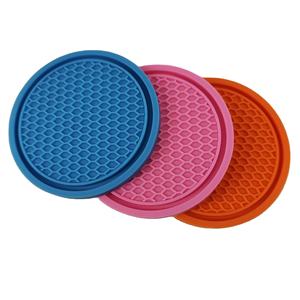 Sous-verre rond en silicone PVC de marque, tapis antidérapant résistant à la chaleur pour événements et fêtes - Product Image 1
