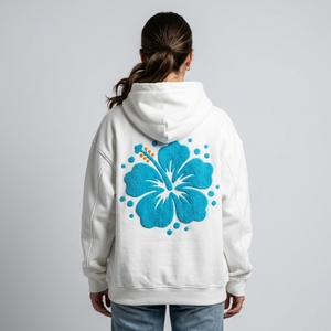 Sudadera con Capucha Personalizada para Mujer, de Algodón Grueso, con Hombros Caídos, Bordado Gráfico en Chenilla 3D, 100% Algodón, Bordado Tipo Toalla - Product Image 2