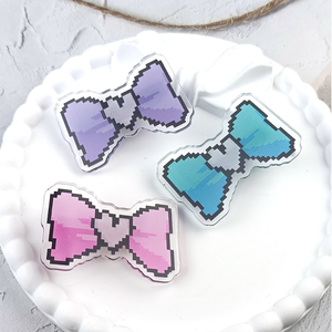 Accessoires de coiffure pour cosplay de jeu NEEDY GIRL OVERDOSE KAnge Ame Rain, pinces à cheveux en acrylique avec nœud papillon coloré, bijoux, 3 pièces/ensemble - Product Image 4