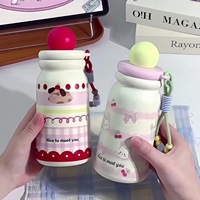 KY83 500ml mignon boule couvercle Mini cône en acier inoxydable Thermos tasse Portable nouveau dessin animé Double paroi vide bouteille d'eau