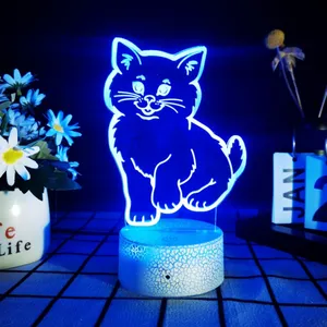 여러 가지 빛깔의 그라디언트 귀여운 동물 LED 야간 조명 3D 스테레오 LED 책상 램프 홈 장식