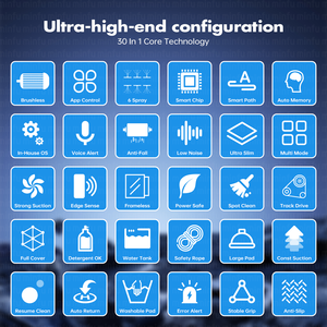 Robot nettoyeur de vitres à ultrasons avec 6 têtes de pulvérisation d'eau, forte aspiration de 7000 Pa, télécommande, robot de nettoyage de vitres - Product Image 6