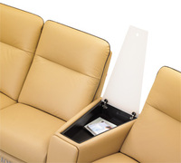 Canapé d'angle inclinable moderne en cuir/tissu performant de haute qualité, couleurs et dimensions personnalisables pour villa, home cinéma, salon