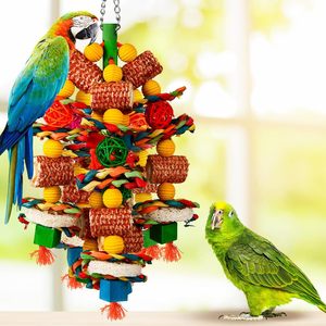 Potongan Loofah Tongkol Jagung Alami Berwarna-warni, Mainan Kunyah untuk Burung Beo Afrika dan Burung Beo Ukuran Kecil hingga Sedang Lainnya - Product Image 2