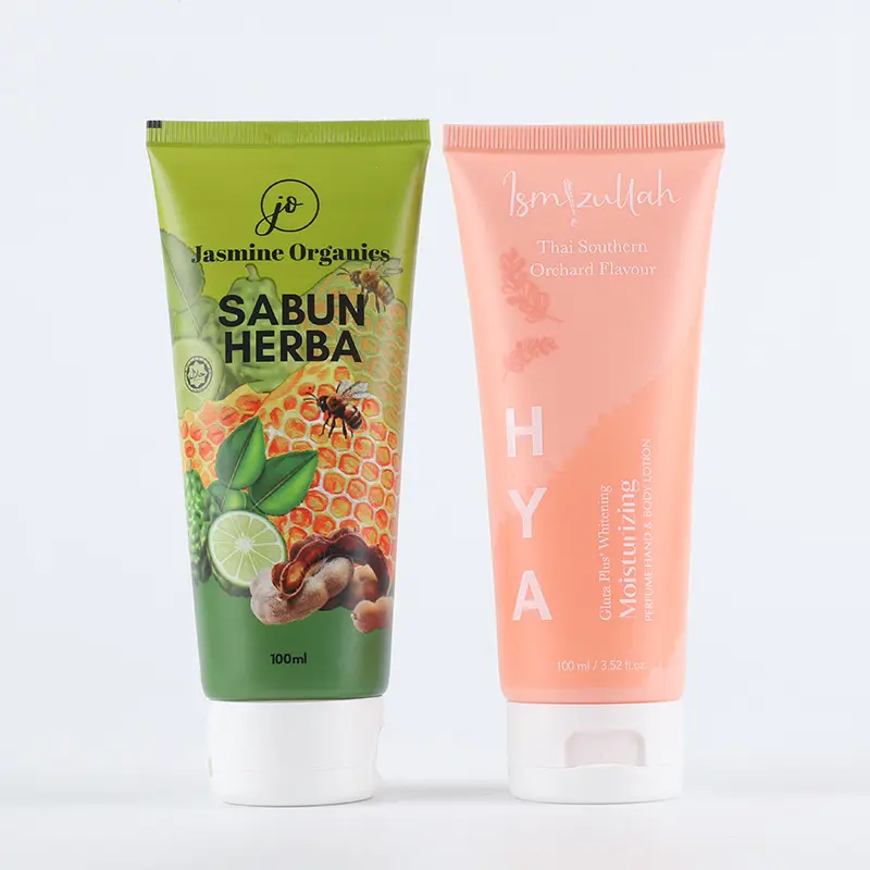 Custom 10ml-200ml Sun Cream/Facial Cleanser Soft Container Tube Skincare Squeeze Packaging Plastic Pe Cosmetic Tube