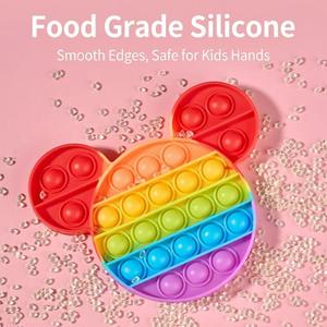 Jouet sensoriel <span class=keywords><strong>Pop</strong></span> <span class=keywords><strong>It</strong></span> anti-stress pour enfants, motif arc-en-ciel, type 'Mouse Slayer Pioneer', pour la relaxation mère-enfant - Product Image 2