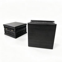 Maßgefertigte Handgeschnitzte Schwarze Ebenholz-Ringbox Vintage Holz-Schmuckaufbewahrungsbox für Verlobung Hochzeit Souvenir