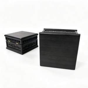 Custom Hand Carved Black Ebony Wooden <strong>Ring</strong> <strong>Box</strong> Vintage Wood Jewelry Storage <strong>Box</strong> for <strong>Engagement</strong> Wedding Souvenir - Product Image 6
