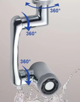 Aérateur de robinet rotatif à bras robotique pivotant, extension de robinet pivotante, aérateur de robinet extensible, pomme de douche extensible