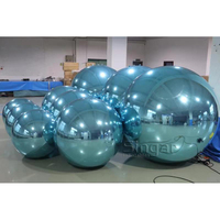 Ballons miroir gonflables réutilisables en PVC réfléchissant, bleu turquoise, grands, brillants, avec pompe électrique, imprimés UV, multicolores variés