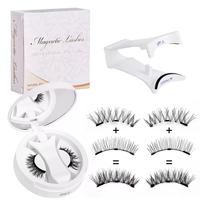 Kit de cils magnétiques Vente en gros Pas besoin de colle Facile à porter Cils magnétiques quantiques Aimant Faux cils avec applicateur