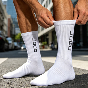 Chaussettes en coton premium, unies, personnalisables, idéales pour la broderie, l'impression de logo, unisexes, hommes, femmes, équipe - Product Image 1