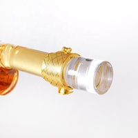 Decantador de whisky de vidrio con Diseño Artesanal AK47, Base de madera única, forma de pistola, botella a juego, cristalería, whisky para beber