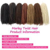 Cheveux tressés Marley Twist crochet longs pré-séparés cheveux afro frisés pour cheveux synthétiques bouclés tressés au crochet
