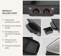 Fabricant de hotpot électrique de table intérieur sans fumée bbq gril électrique bbq barbecue électrique avec hot pot