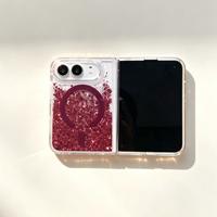 Coque de luxe magnétique à sable mouvant pour iPhone Duo Fold, étui rigide mat dynamique à paillettes liquides