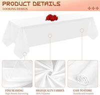 Nappe de mariage rectangulaire 60x102 pouces (6 pieds) faite à la main, lavable, 100% polyester, imperméable, anti-taches, blanche, design personnalisé, excellente qualité