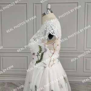 Fotos reales de alta calidad Boho flores bordado encaje vestido de novia para novia 2024 elegante mujer vestido de novia <span class=keywords><strong>Photoshot</strong></span> - Product Image 6