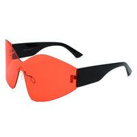 S2126 Lunettes de soleil Y2K tendance 2025 pour hommes et femmes, monture large, verre monobloc, lunettes de soleil futuristes style millénaire