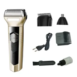 3-in-1 Herren-Pflege-Kit Wechselrasierer professioneller Nasen-Haar-Trimmer USB elektrische Bart-Rasiergerät