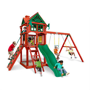 Nuovo Design Parco Giochi in Legno Nature's Play Fort, Struttura per Arrampicata con Altalena e Scivolo per il Divertimento in Famiglia - Product Image 3