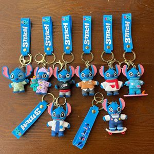 Top Sale Pvc Keychain 3D <b>Doll</b> Lovely Cartoon Stitch Anti-Lost Keyrings Kids Gifts Toys Handbag Pendant Decoration <b>Accessories</b> - Product Image 1