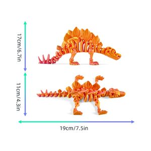 Juguete de Simulación de Articulaciones de Dinosaurio Impreso en 3D, Tiranosaurio Rex, Pterodáctilo, Triceratops, <span class=keywords><strong>Estegosaurio</strong></span>, Dragón, para Mayores de 14 Años - Product Image 4