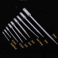 Matériel de laboratoire Fournitures 2ml 3ml 5ml 10ml Pipette Pasteur graduée transparente Pipette compte-gouttes de transfert en plastique 2ml