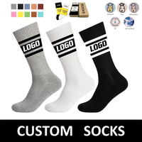 Chaussettes de sport personnalisées unisexes en coton tricoté rayé de haute qualité avec logo, pour la course à pied, montantes à la cheville, pour hommes