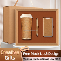 TRM0293 Derrlore Cadeau promotionnel Premium Set avec stylo tasse sous vide banque d'alimentation 3 en 1 cadeau d'entreprise