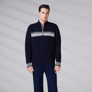 Custom <b>Men</b> Halfzip Knitwear Autumn Winter Wool Mock Neck Knitted Jacquard <b>Jumper</b> Fashion Half Cardigan Sweater - Product Image 2