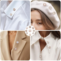 Broches décoratives invisibles en alliage de zinc et plastique, 30 pièces, sans couture, boutons ronds pour vêtements