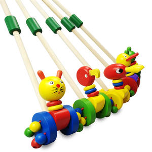 Kids Toddler Walking <strong>Push</strong> <strong>Along</strong> <strong>Toy</strong>, <strong>Wooden</strong> <strong>Push</strong> <strong>Along</strong> Baby Walking Animals, Multicolor Playful Kids <strong>Toy</strong> with Detachable Stick - Product Image 2