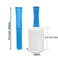 Mini film d'emballage étirable industriel rouleau de 5 en 1000 pieds avec poignée feuille de plastique transparent imperméable pour l'emballage de palette mobile