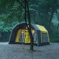 Tente gonflable avec véranda, imperméable, coupe-vent, en tissu Oxford, grandes fenêtres en maille, installation rapide, quatre saisons, portable