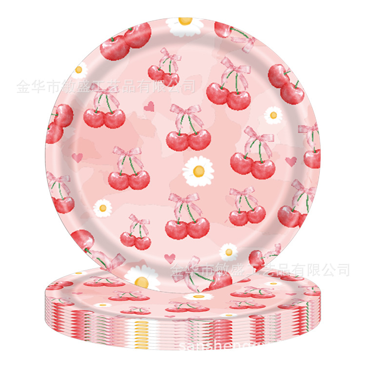 Assiette cerise 7 pouces 24